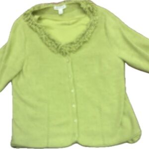 Coldwater Creek Lime Green Cardigan Sweater